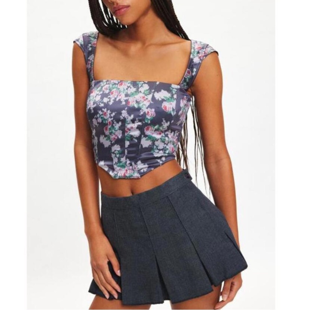 Urban outfitters out from under grey floral corset top